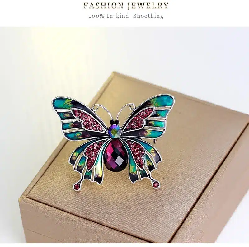 MloveAcc Vintage Large Enamel Esmaltes Butterfly Brooches Corsage Brooch Lot Wedding Broach Violetta Insect Hijab Pin Up Broches 12