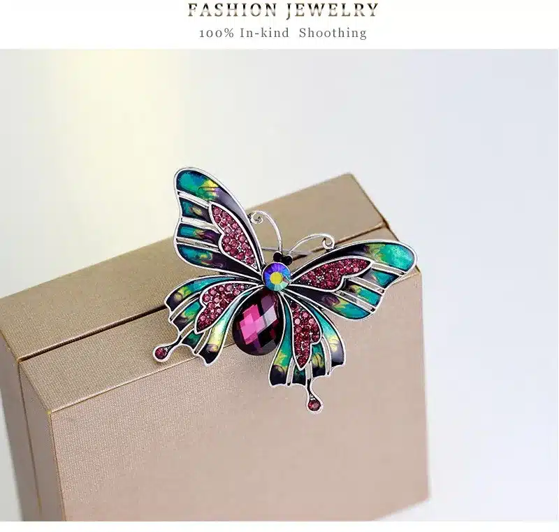 MloveAcc Vintage Large Enamel Esmaltes Butterfly Brooches Corsage Brooch Lot Wedding Broach Violetta Insect Hijab Pin Up Broches 13
