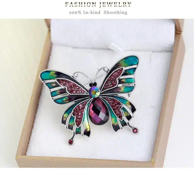 MloveAcc Vintage Large Enamel Esmaltes Butterfly Brooches Corsage Brooch Lot Wedding Broach Violetta Insect Hijab Pin Up Broches 14