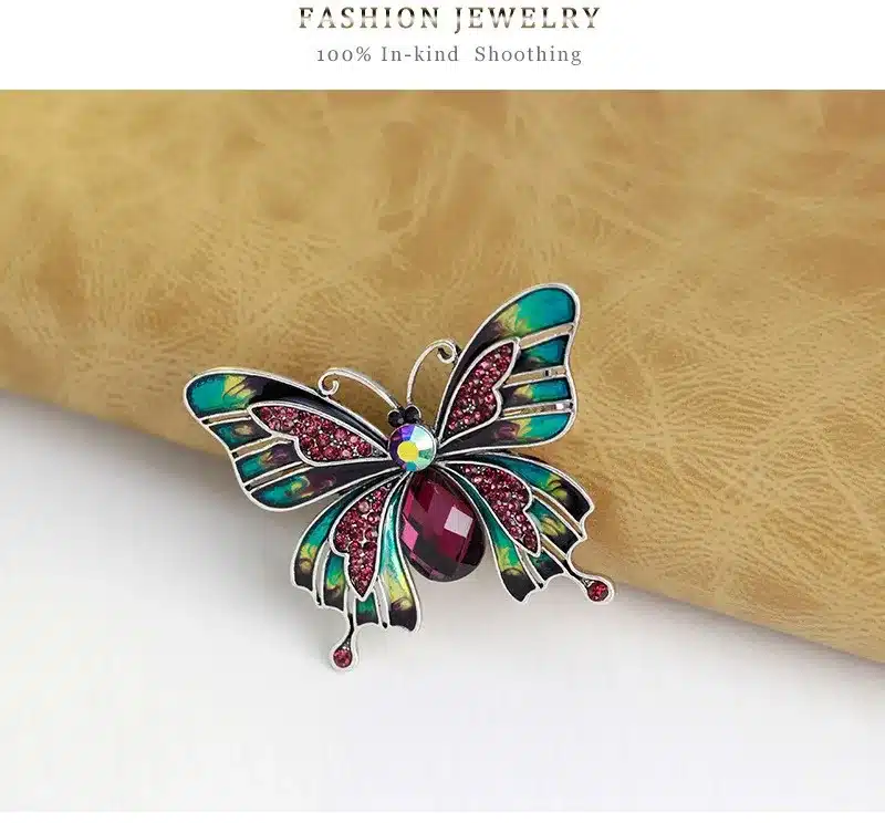 MloveAcc Vintage Large Enamel Esmaltes Butterfly Brooches Corsage Brooch Lot Wedding Broach Violetta Insect Hijab Pin Up Broches 17