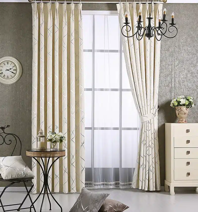 Chenille jacquard Silver Blackout Curtains For Bedroom Modern Luxury Blind Fabric Grey Drapes for Living Room Window Custom size 21