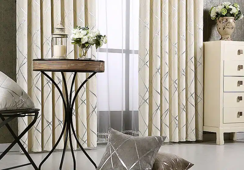 Chenille jacquard Silver Blackout Curtains For Bedroom Modern Luxury Blind Fabric Grey Drapes for Living Room Window Custom size 22
