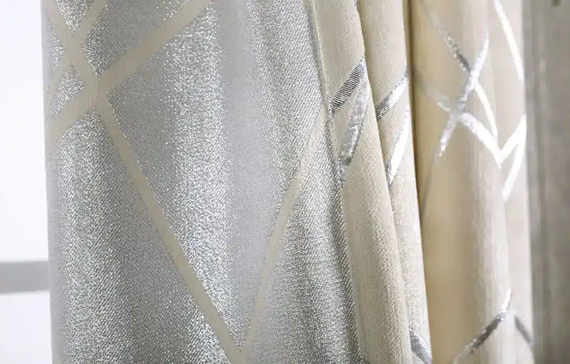 Chenille jacquard Silver Blackout Curtains For Bedroom Modern Luxury Blind Fabric Grey Drapes for Living Room Window Custom size 24