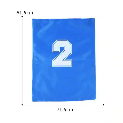 sinine kott numbriga kaks, mõõtmetega 51.5 cm x 71.5 cm