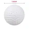 valge golfipall mõõtudega 4,2 cm läbimõõduga