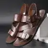Fashion-Men-s-Sandals-Double-Buckle-Summer-Men-s-Beach-Shoes-Outdoor-Men-s-Leather-Sandals-2 – saadaval Tootemaailm e-kaubamajas