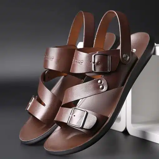 Fashion-Men-s-Sandals-Double-Buckle-Summer-Men-s-Beach-Shoes-Outdoor-Men-s-Leather-Sandals-2 – saadaval Tootemaailm e-kaubamajas