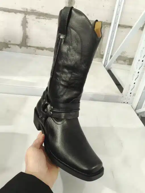 2023-New-Western-Cowboy-Boots-Black-Brown-Faux-Leather-Winter-Shoes-Retro-Men-Boots-Embroidered-Men-5 – saadaval Tootemaailm e-kaubamajas