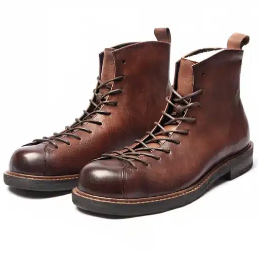 High-quality-Men-Leather-Shoes-Genuine-Leather-Cowhide-Motorcycle-Boots-Vintage-Short-Boots-Men-Manual-Color-2 – saadaval Tootemaailm e-kaubamajas