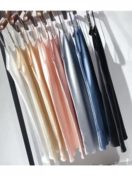 SuyaDream-Woman-Mini-Dress-19mm-100-Real-Silk-Sleeveless-Solid-Spaghetti-Strap-Sleep-Dresses-2022-Elegant-3 – saadaval Tootemaailm e-kaubamajas