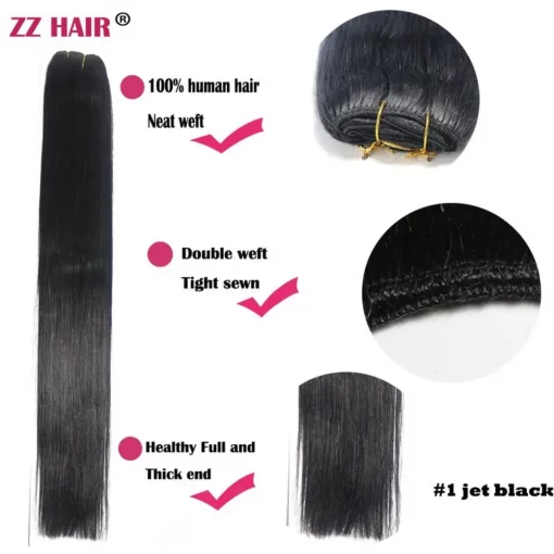 ZZHAIR-100-Human-Remy-Hair-Extensions-16-28-50g-Pcs-Weft-Weaving-Straight-Natural-Silk-Non-2 – saadaval Tootemaailm e-kaubamajas