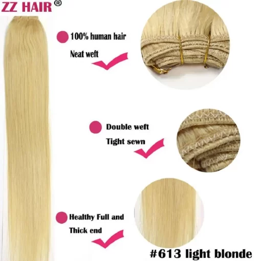 ZZHAIR-100-Human-Remy-Hair-Extensions-16-28-50g-Pcs-Weft-Weaving-Straight-Natural-Silk-Non-3 – saadaval Tootemaailm e-kaubamajas