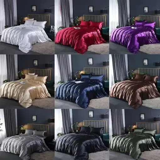 Satin-Silk-Bedding-Set-Luxury-Quilt-Duvet-Cover-and-Pillowcase-Double-Bed-Linen-Euro-No-Sheet-1 – saadaval Tootemaailm e-kaubamajas