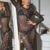 Tossy-Glitter-Female-Cover-up-Maxi-Dress-Mesh-See-Through-Split-Fashion-Long-Sleeve-Slim-Sexy-4 – saadaval Tootemaailm e-kaubamajas