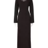 Tossy-Scoop-Neck-Lace-Up-Ribbed-Maxi-Dress-Female-Long-Sleeve-Fashion-Slim-Loose-Bandage-Dress-5 – saadaval Tootemaailm e-kaubamajas