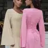 Tossy-Scoop-Neck-Lace-Up-Ribbed-Maxi-Dress-Female-Long-Sleeve-Fashion-Slim-Loose-Bandage-Dress-1 – saadaval Tootemaailm e-kaubamajas