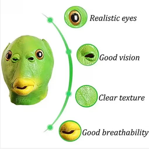 roheline linnumask realistlike silmade ja avadega
