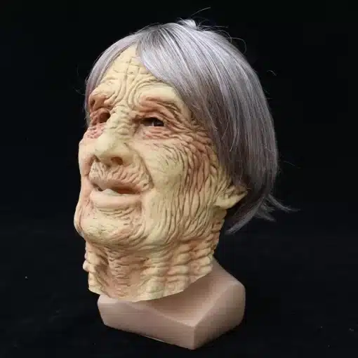 kortsuline vanamehe mask hallide juustega