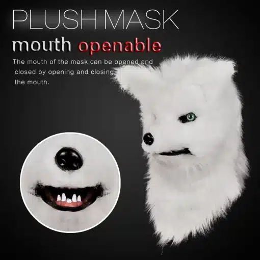 valge rebane mask avaneva suuga