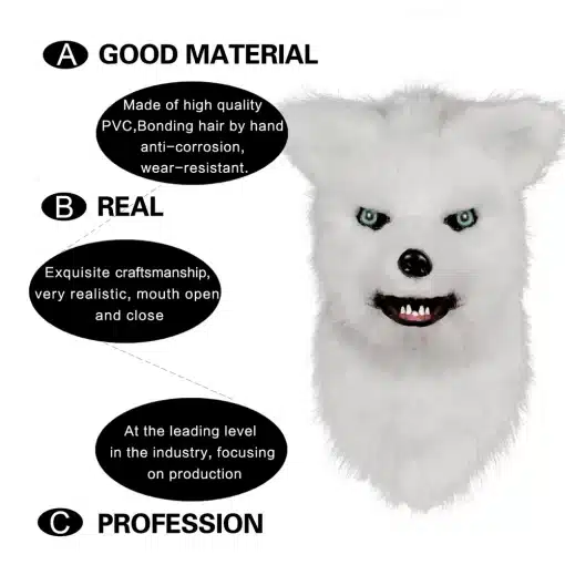 Moving-Mask-White-Fox-Realistic-Fox-Costume-Movable-Mouth-White-Fox-Head-Halloween-Masquerade-For-Party-1 – saadaval Tootemaailm e-kaubamajas