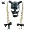Black-Unisex-Latex-Hood-Mask-Open-Eye-Mouth-Head-Cover-Face-Cover-with-Braid-Wig-Bow-4 – saadaval Tootemaailm e-kaubamajas