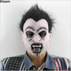 hirmutav mask mustade juuste ja veriste hammastega