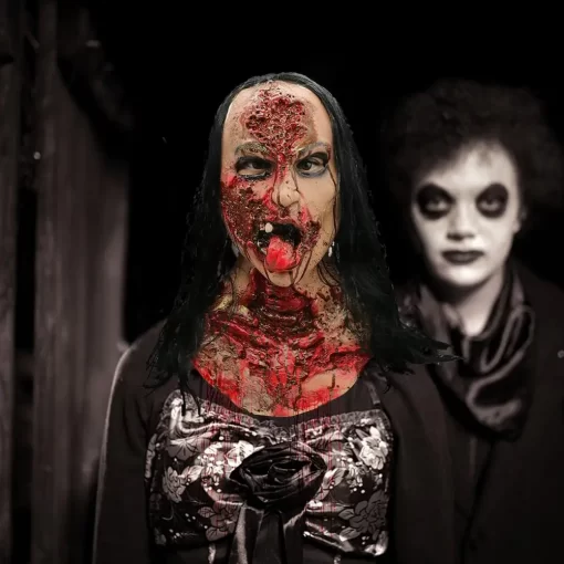 Halloween-Masks-Horror-Haunted-House-Decoration-Bloody-Long-Hair-Ghost-Face-Cover-Scary-Cosplay-Doctor-Nurse-4 – saadaval Tootemaailm e-kaubamajas