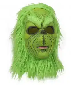 roheline karvane mask, millel on grinchile iseloomulikud jooned