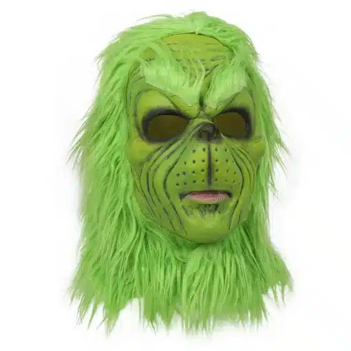 roheline karvane mask, millel on grinchile iseloomulikud jooned