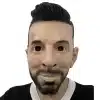 realistlik habemega mehe näomask lühikeste juustega
