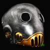 hõbedane ja pronksjas mask ümarate silmaavade ja metallilise viimistlusega