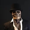 pealuuga mask ja rinnakuosa, must silinder, must ülikond