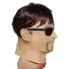 pruunide juustega mehe mask, millel on päikeseprillid ja habe
