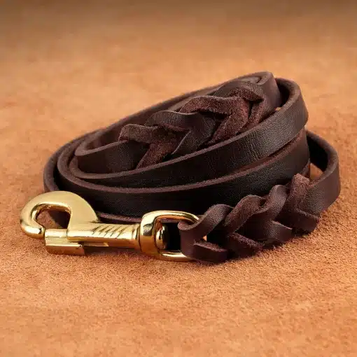 Genuine-Leather-Dog-Collar-Leash-Set-Braided-Durable-Leather-Dog-Collars-For-Medium-Large-Dogs-German-2 – saadaval Tootemaailm e-kaubamajas
