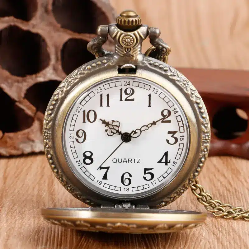 Vintage Copper Pocket Watch Alice in Wonderland Cut Pattern Fashion Modern Flower Retro Necklace Women Kids Birthday Xmas Gifts 3
