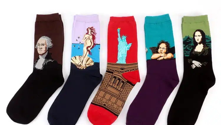 Autumn winter Fashion Retro Women New Personality Art Van Gogh Mural World Famous Painting Series Male Socks Oil Funny Socks Hot 18