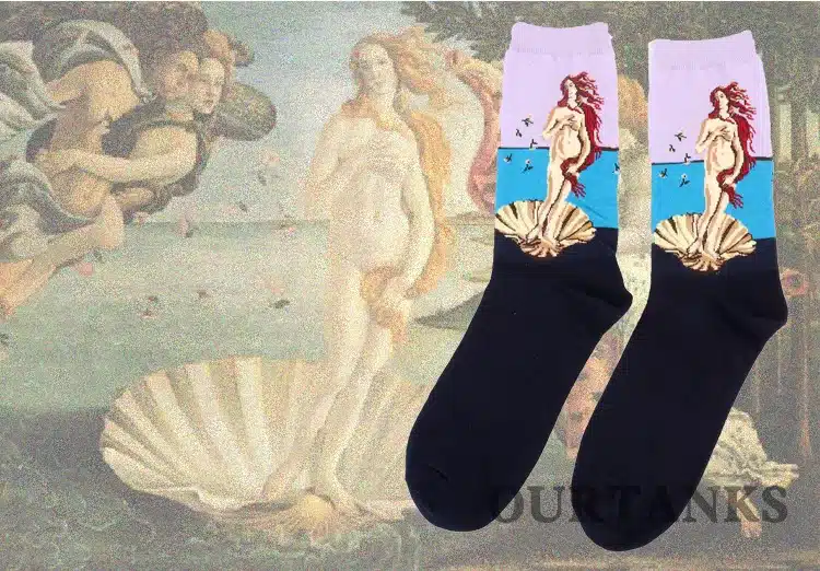 Autumn winter Fashion Retro Women New Personality Art Van Gogh Mural World Famous Painting Series Male Socks Oil Funny Socks Hot 21
