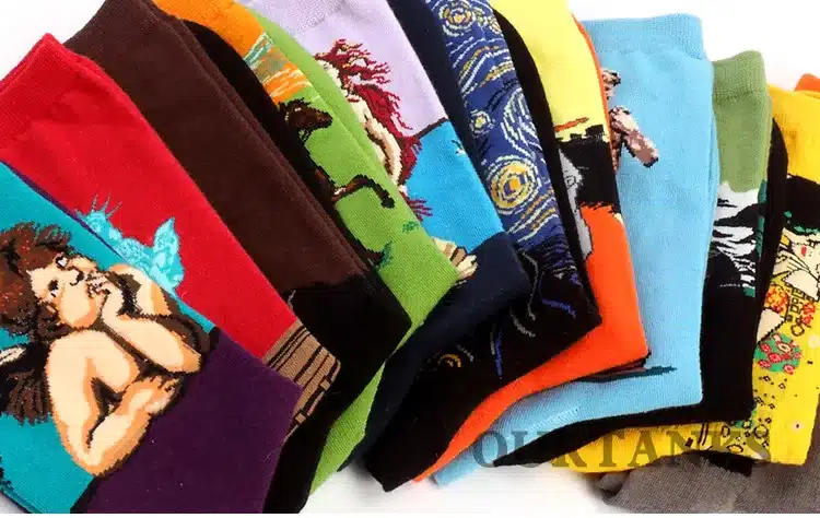 Autumn winter Fashion Retro Women New Personality Art Van Gogh Mural World Famous Painting Series Male Socks Oil Funny Socks Hot 36