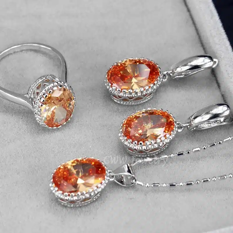 High Quality Round Purple Pink Anstrian Crystal Ladies Jewelry Sterling Silver 925 Fashion Jewellery Sets Christmas Gifts T271 33
