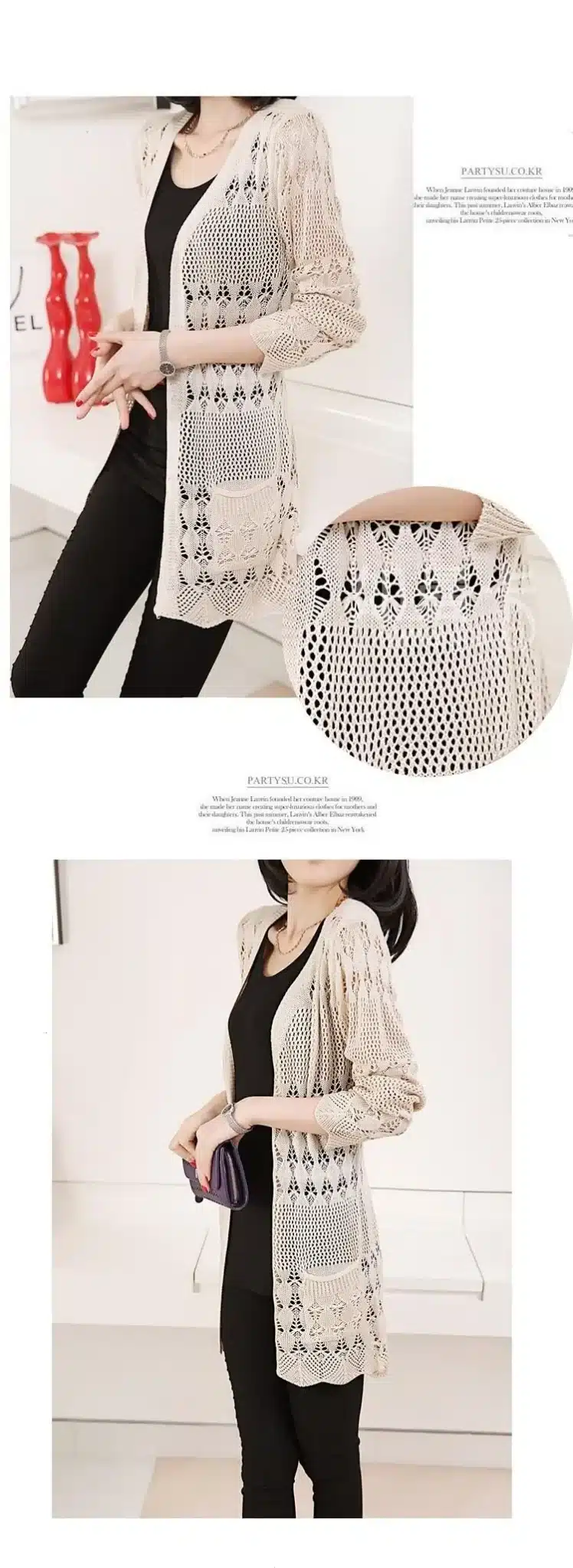 OHCLOTHING 2017 Fashion Knitted Cardigan Loose Pocket Hollow Long Sleeve Women Sweater Female Cardigans Women's Coats Outerwear 5