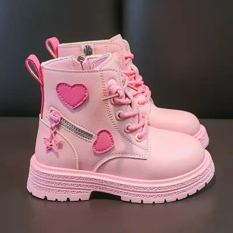 New-Girls-Boots-Kids-Fashion-Rubber-Boots-Cool-Girls-2024-Autumn-Winter-Cotton-Soft-Sole-Pink-3 – saadaval Tootemaailm e-kaubamajas