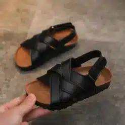 2023-Summer-Kids-Pu-Leather-Sandals-Baby-Girls-Casual-Shoes-Children-Beach-Sandals-Boys-Brand-Black-1 – saadaval Tootemaailm e-kaubamajas