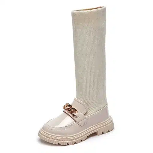 2023-New-Winter-Korean-Over-the-knee-Boot-for-Girls-with-Metal-Chain-Sock-Boots-Kids-4 – saadaval Tootemaailm e-kaubamajas