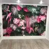 Custom-Mural-Papel-De-Parede-3D-Wallpaper-Modern-Pink-Green-Tropical-Rainforest-Plant-Leaves-Living-Room-2 – saadaval Tootemaailm e-kaubamajas