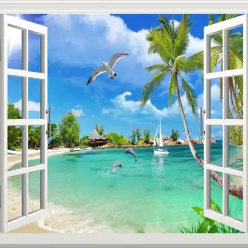 Custom-3D-Photo-Wallpaper-Window-Beach-Scenery-Bedroom-Living-Room-Sofa-TV-Background-Wall-Covering-Mural-3 – saadaval Tootemaailm e-kaubamajas