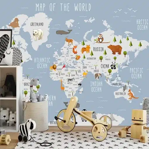 Custom-3D-Photo-Wallpaper-For-Kids-Room-Papel-De-Parede-Cartoon-World-Map-Children-Room-Living-1 – saadaval Tootemaailm e-kaubamajas