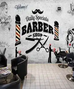 Tapeet "Barber shop"