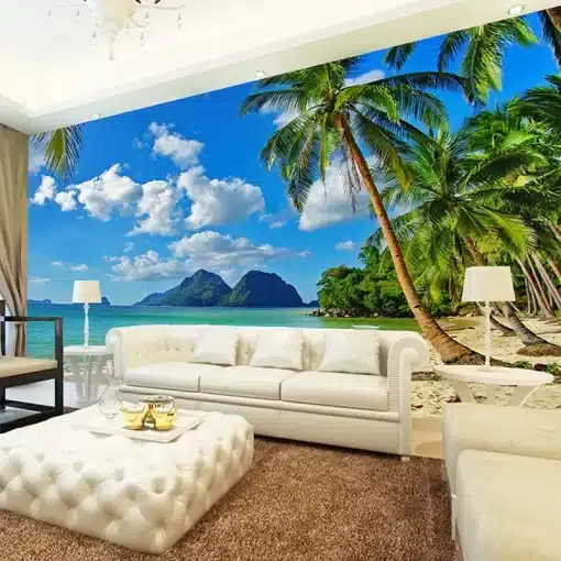 Custom-3D-Wallpaper-Murals-Blue-Sky-White-Clouds-Sea-Island-Beach-Coconut-Tree-Landscape-Photo-Mural-3 – saadaval Tootemaailm e-kaubamajas