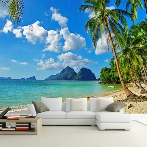 Custom-3D-Wallpaper-Murals-Blue-Sky-White-Clouds-Sea-Island-Beach-Coconut-Tree-Landscape-Photo-Mural-1 – saadaval Tootemaailm e-kaubamajas