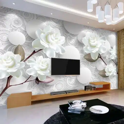 Custom-Mural-Wallpaper-European-Style-3D-Stereoscopic-Relief-Flower-Circle-Ball-TV-Background-Wall-Decor-Wallpaper-3 – saadaval Tootemaailm e-kaubamajas